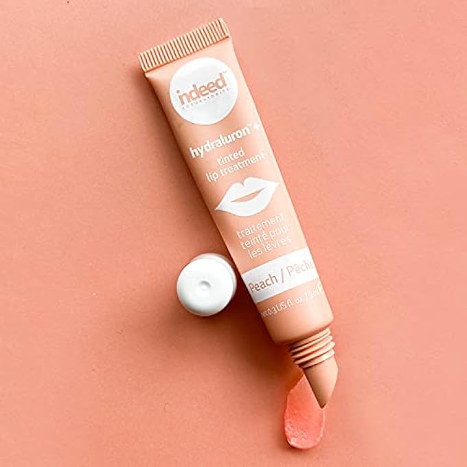 Indeed LABS HYDRALURON + TINTED LIP TREATMENT, HYDRATING ANTI-AGING LIP BALM TREATMENT FOR SMOOTH LIPS WITH NATURAL, SUBTLE COLOR, 9ML (PEACH) - Image 4